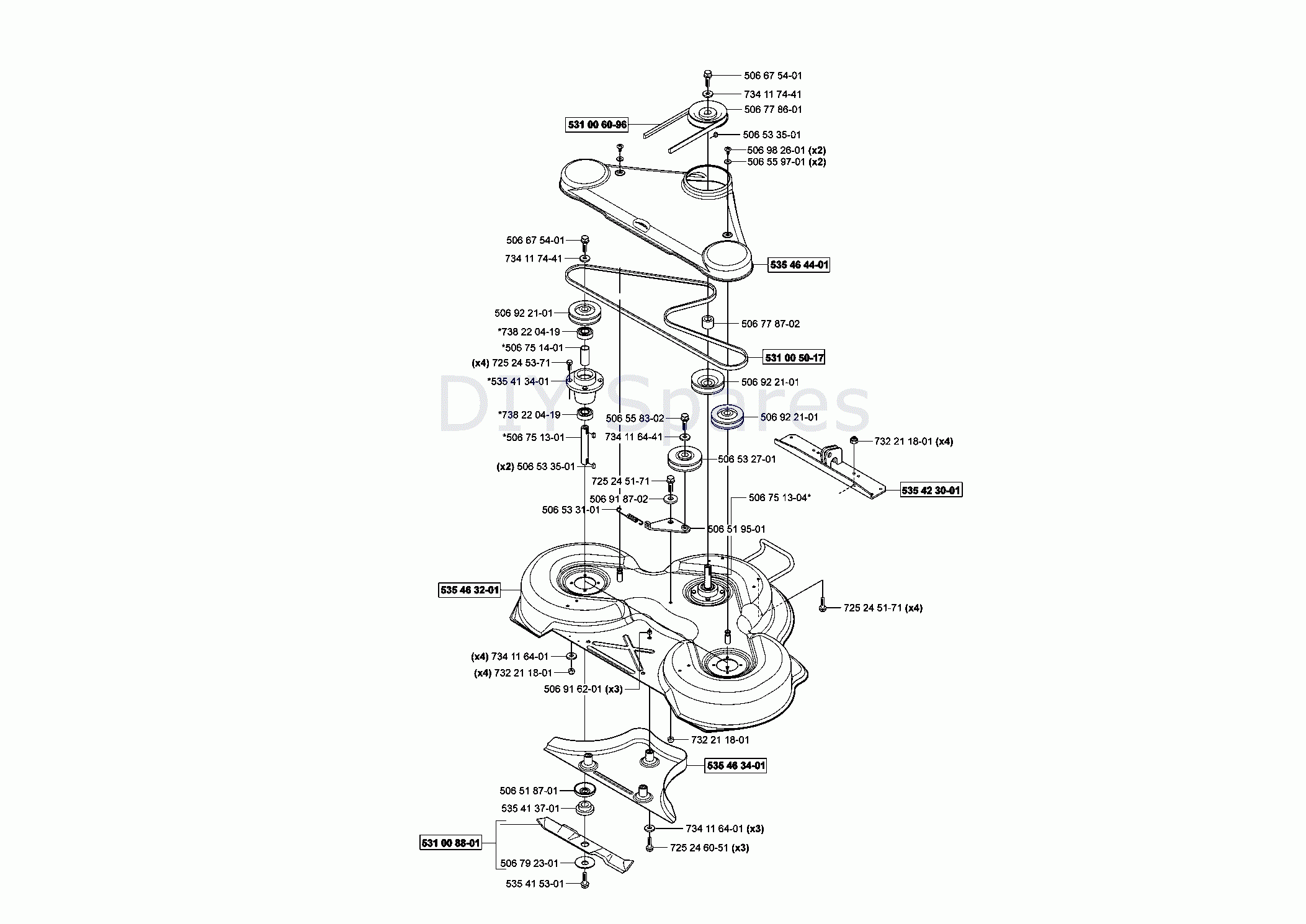 diagram of belt on husqvarna riding mower