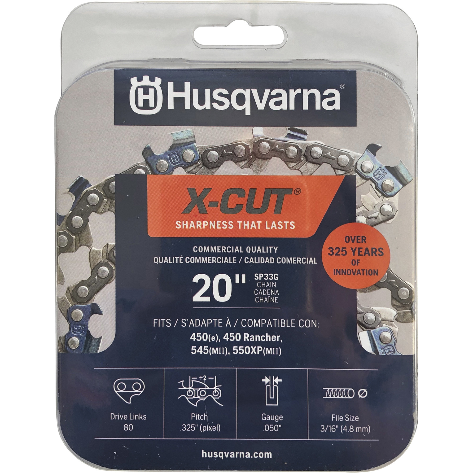 Husqvarna X Cut Chainsaw Chain 0 325in X 0 050in Fits 20in Bar Model 024761029681 Northern Tool
