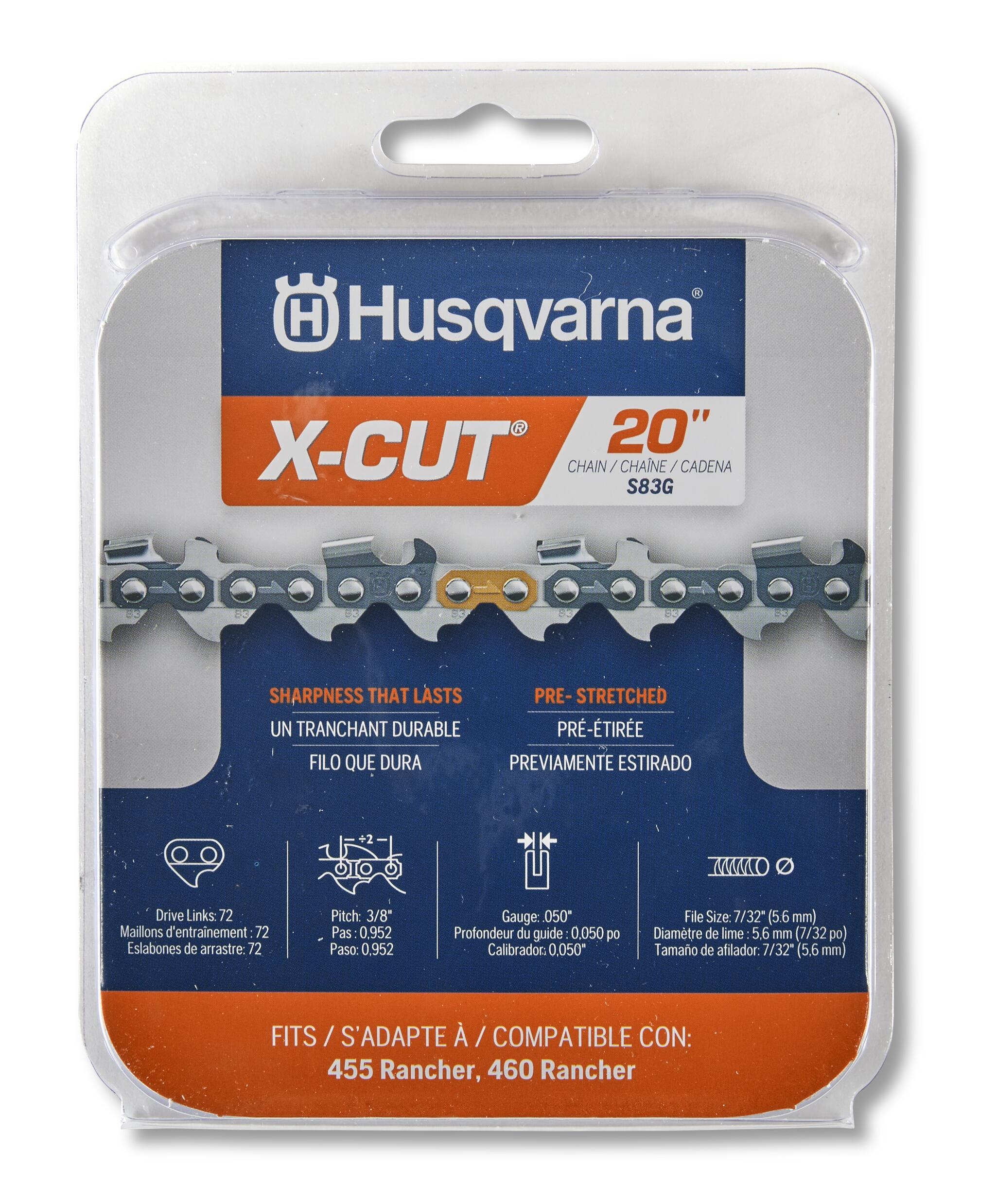 Husqvarna X Cut S83G 72 Link Replacement Chainsaw Chain For 20 in 0 05 in Gauge 3 8 in Pitch 529475072 At Lowes