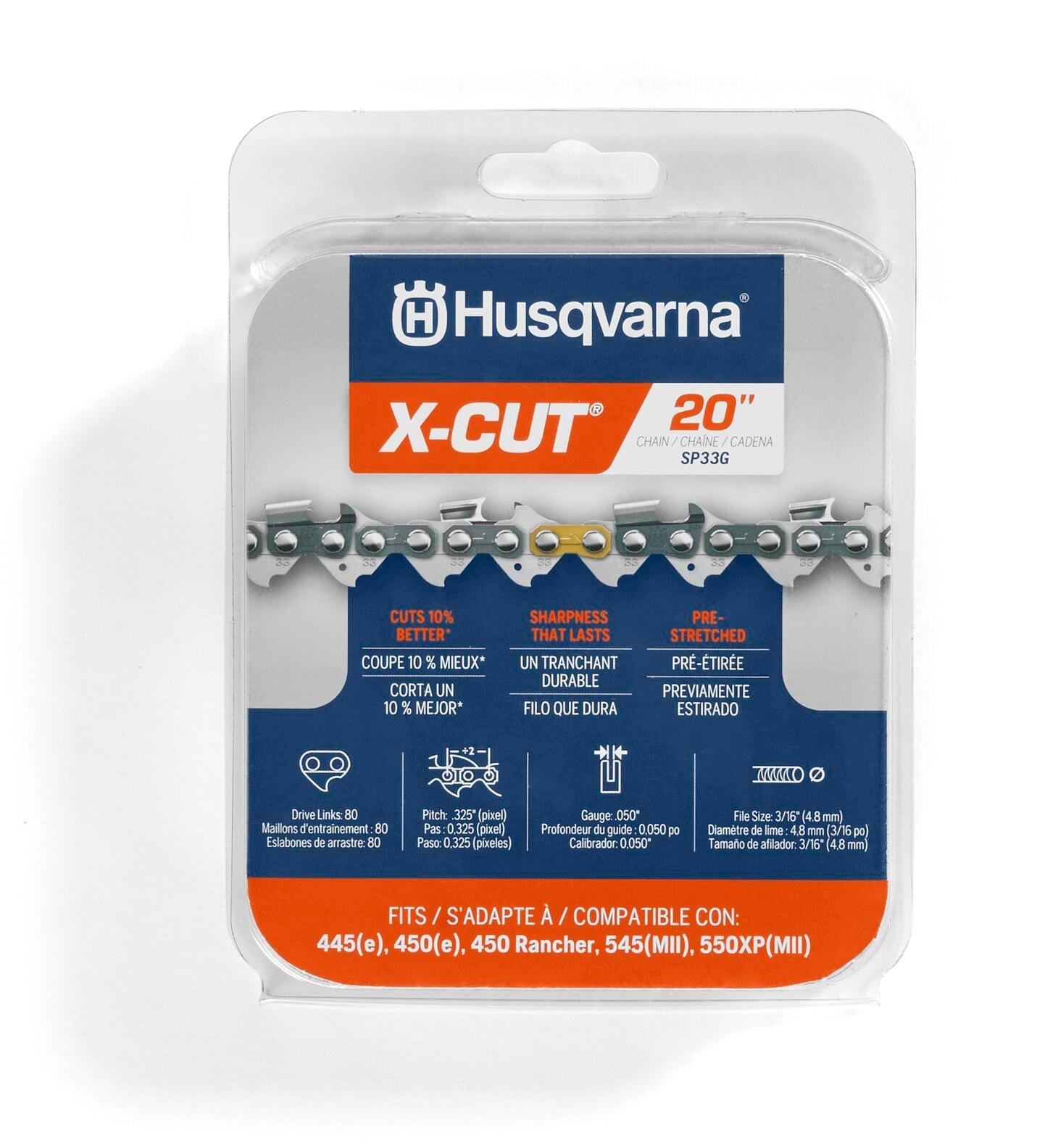 Husqvarna X Cut SP33G 80 Link Replacement Chainsaw Chain For 20 in 0 05 in Gauge 0 325 in Pitch 581643604 At Lowes
