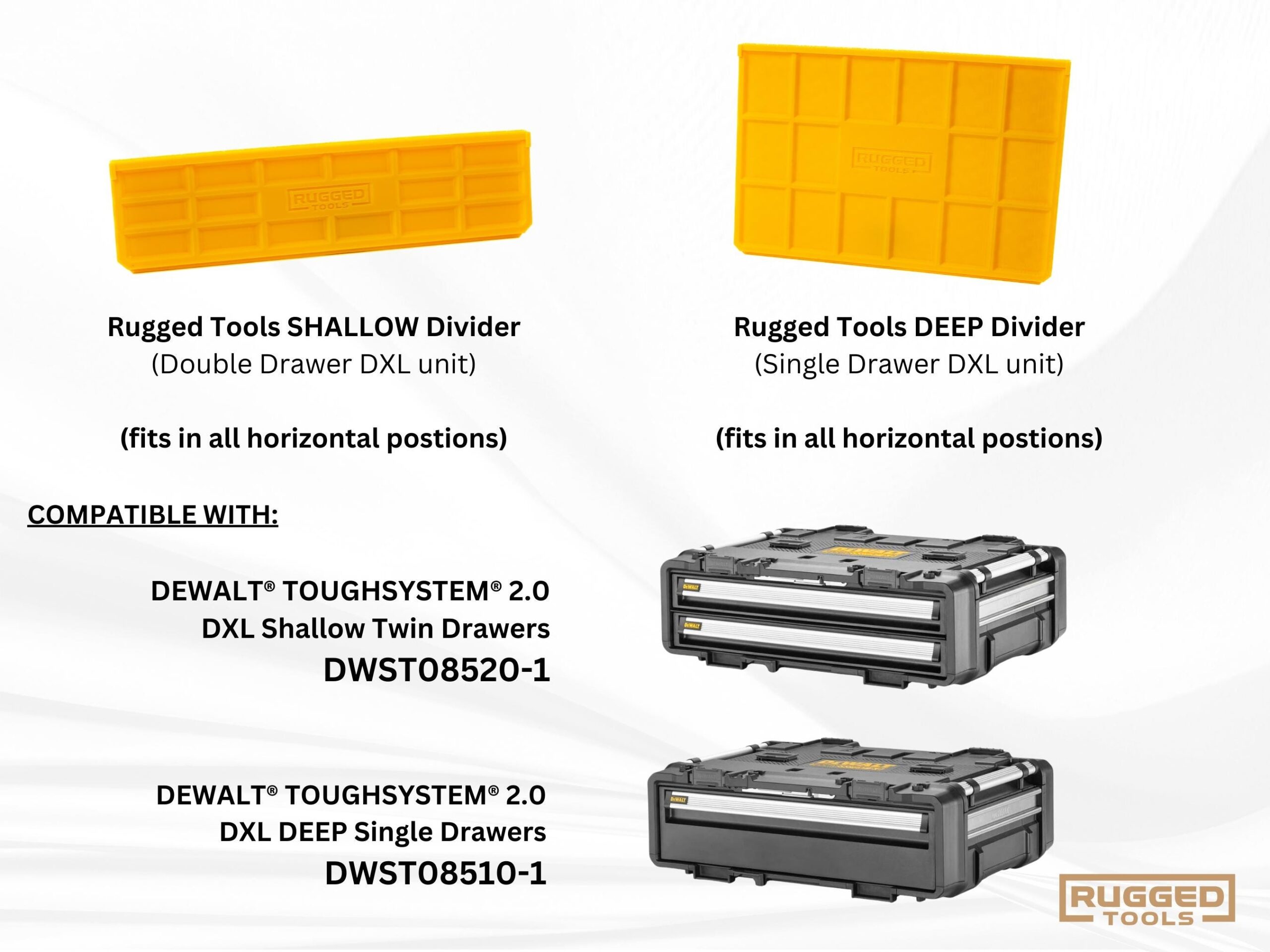 Internal Dividers For Dewalt Toughsystem 2 0 DXL Shallow twin U0026 Deep single Rugged Tools Etsy