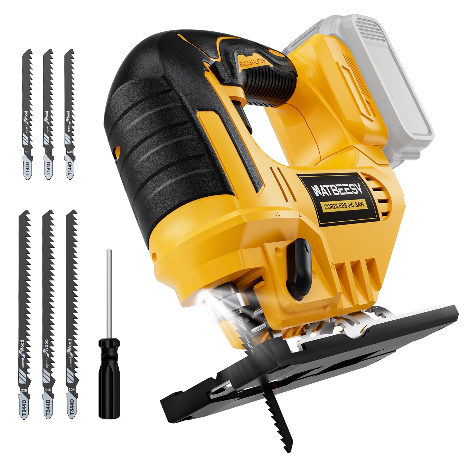 JigSaw Compatible With Dewalt 20v Max Battery Cordless Jig Saw Tool LED Work Light 45 Beveled Cuts Variable Speed 2900RPM 3 Orbital Action With Jigsaw Blades For Curve Cutting NOT Battery Amazon