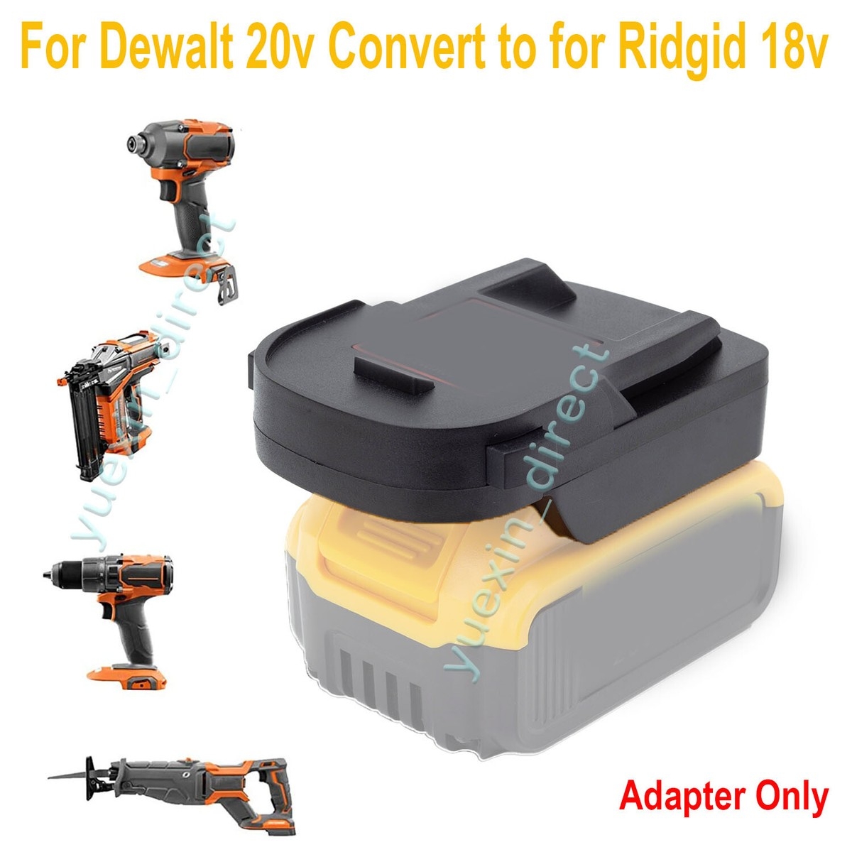 Lithium Battery Adapter For Dewalt 20V Convert To For Ridgid 18V Power Tools