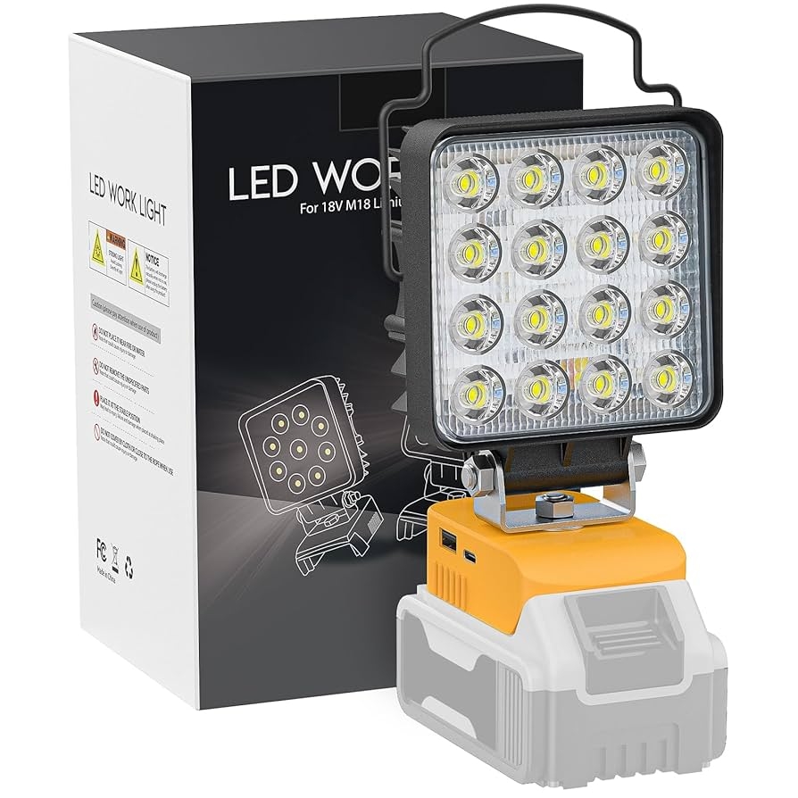 LIVOWALNY Cordless LED Work Light Compatible With Dewalt 20v 