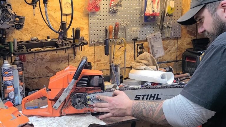 Loading Logs Fitting A Stihl Bar And Chain To A Husqvarna YouTube