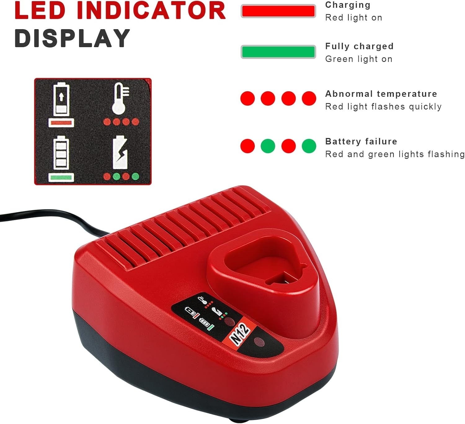 M12 Battery 12V 8 0Ah For Milwaukee For M12 M12B2 48 11 2440 48 11 2412 Battery Milwaukee M12 Tools