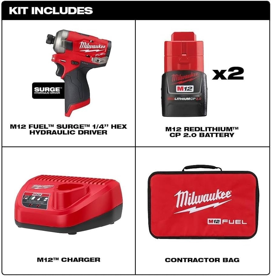 M12 FUEL SURGE 1 4 In Hex Hydraulic Driver 2 Battery Kit Amazon