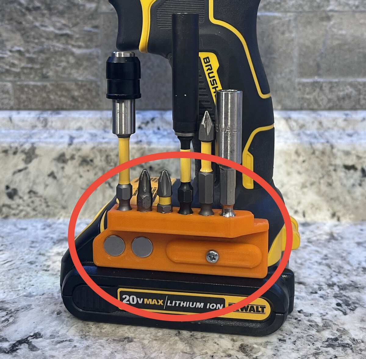 Magnetic Bit Holder For DeWalt Brushless 20V 18V 12V Tools With Screw