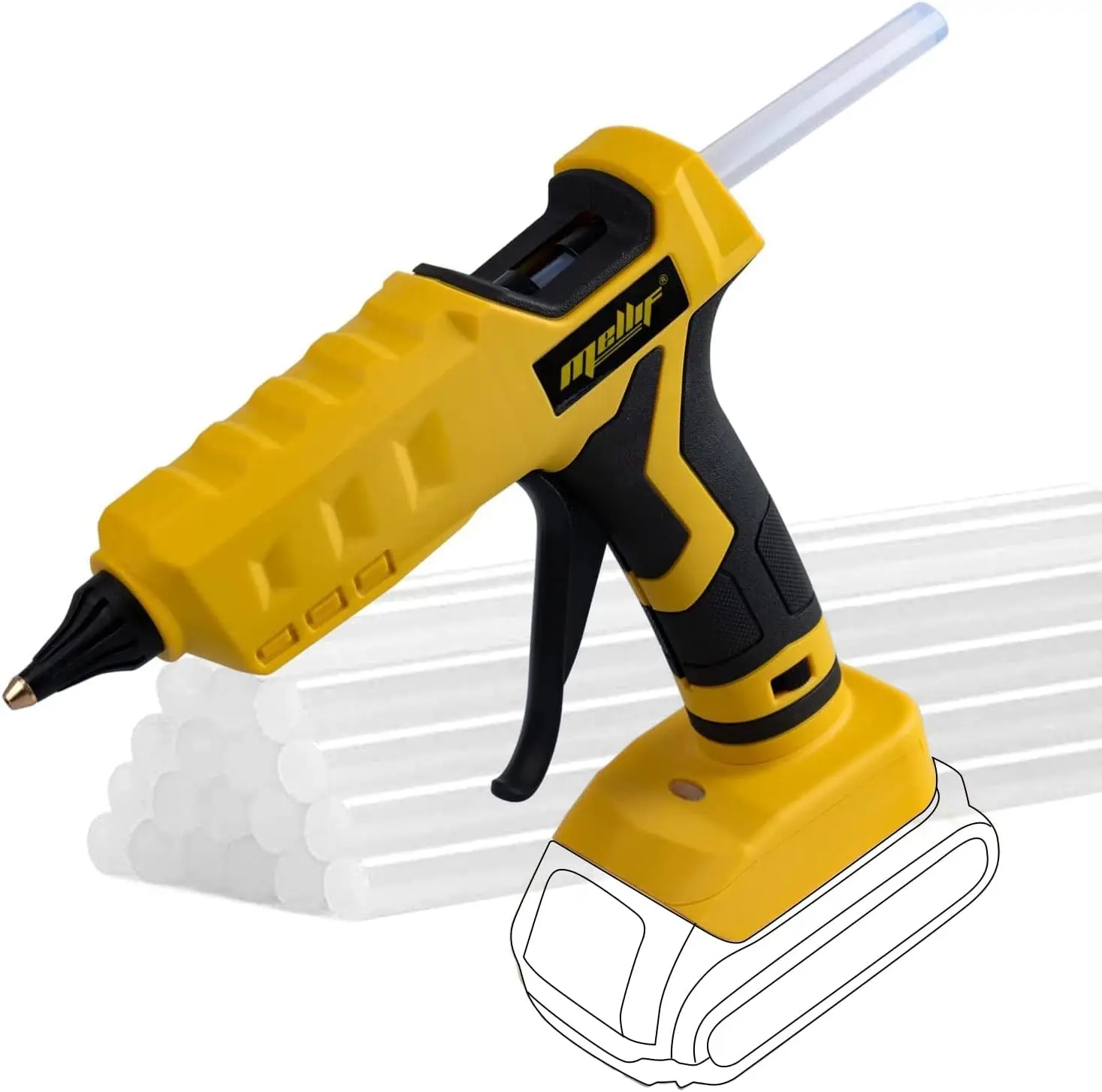 Mellif Cordless Hot Glue Gun Compatible With Dewalt 18V 20V Battery Full Size Electric Heat Repair Tool DIY Tools tool Only AliExpress