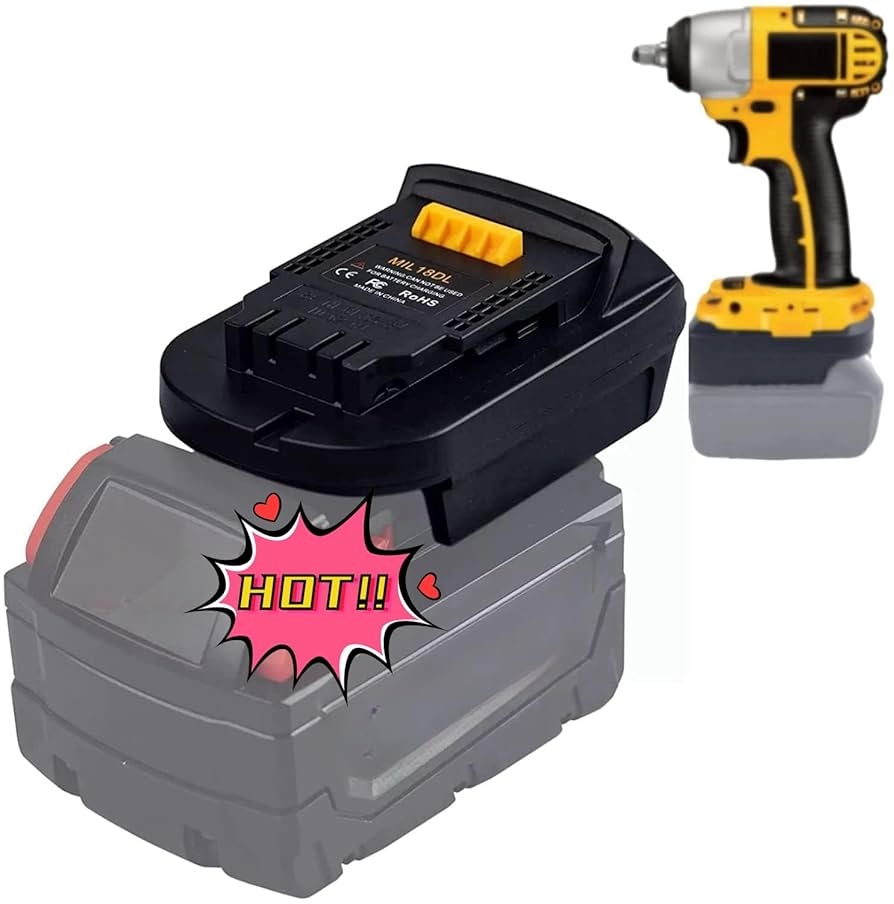 MIL18DL Adapter For Milwaukee To For Dewalt Battery For Milwaukee M18 18V Lithium Battery Convert To For Dew 20V MAX XR Lithium Batteries Power For Dewalt 20V Cordless Tools Amazon