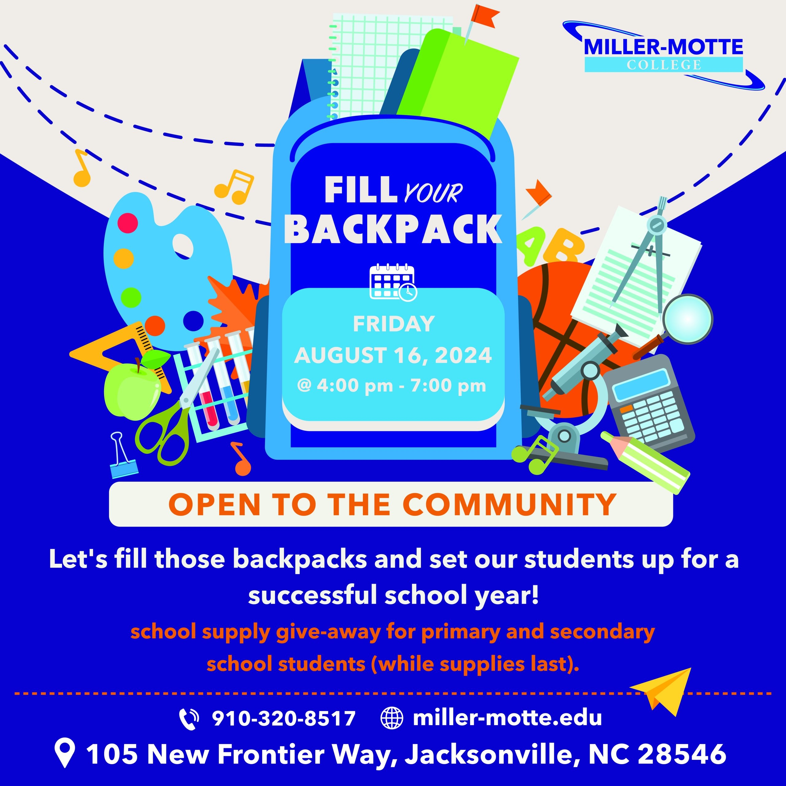 Miller Motte Jacksonville Fill Your Backpack Drive Miller Motte College