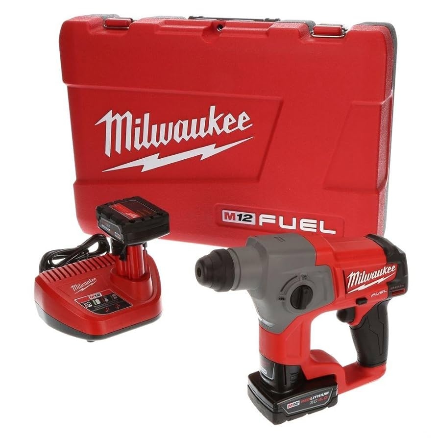 Milwaukee 2416 22xc M12 Fuel 5 8 Sds Plus Rotary Hammer Kit With Two Batteries Amazon