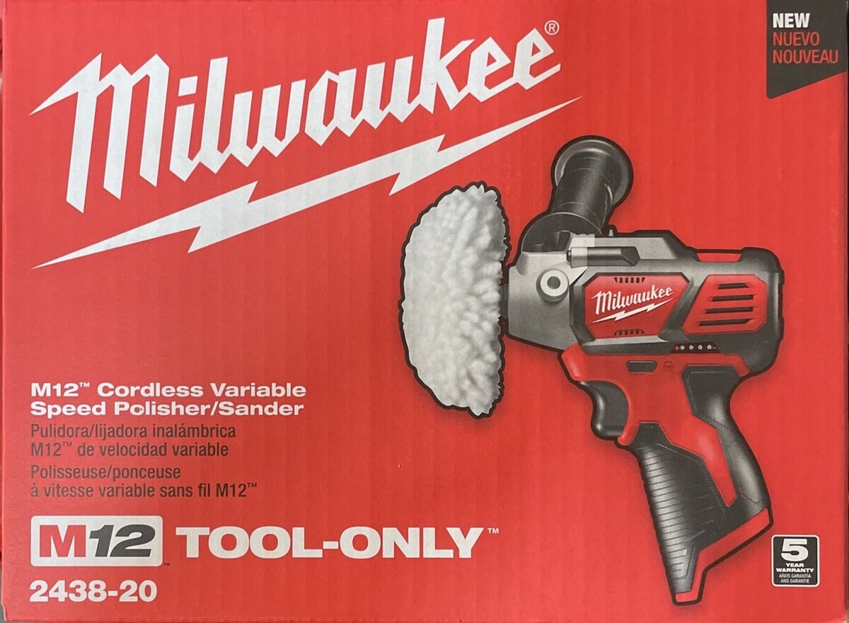 Milwaukee 2438 20 M12 Cordless Variable Speed Polisher Sander New EBay