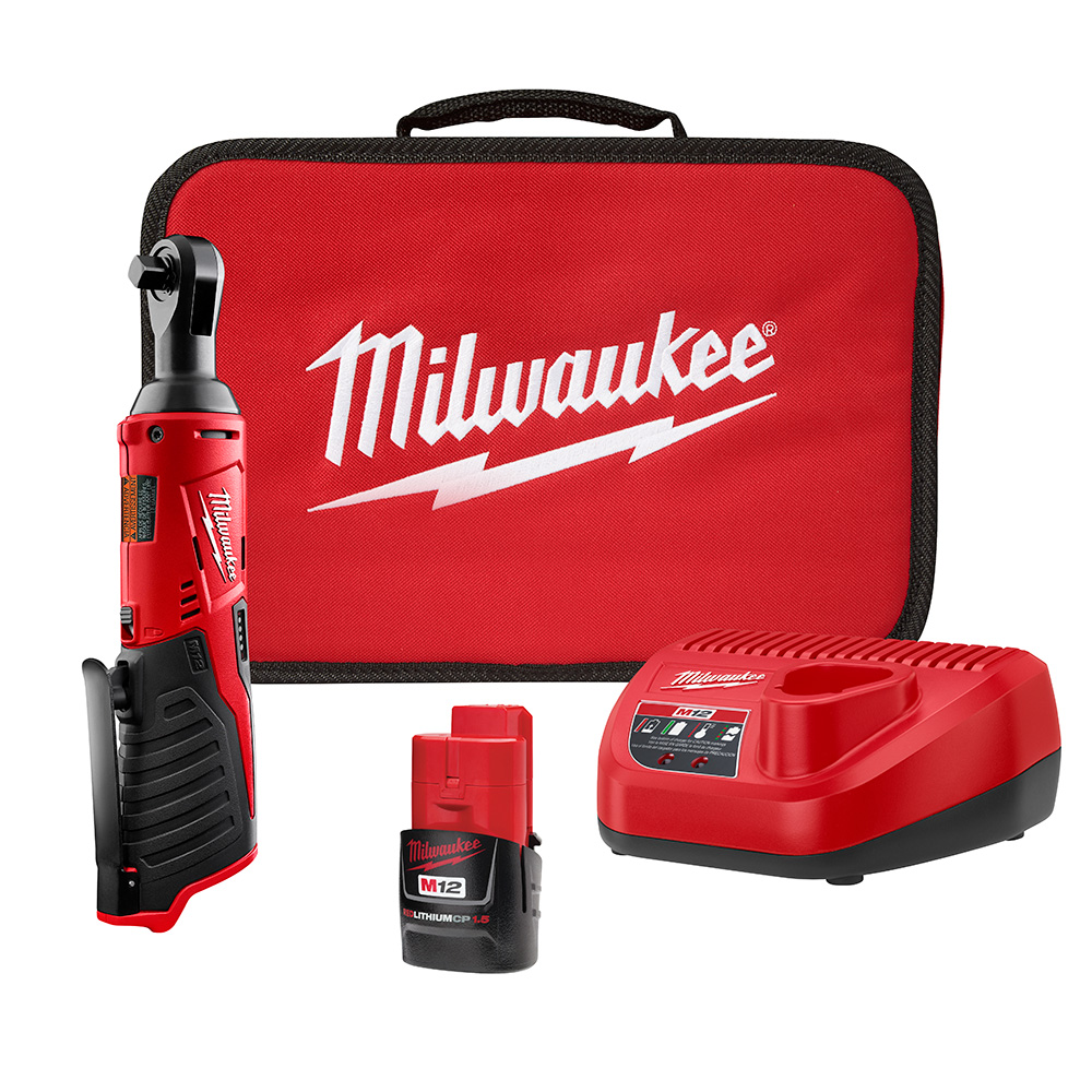 Milwaukee 2457 21 M12 Cordless 3 8 Ratchet Kit World Electric Supply