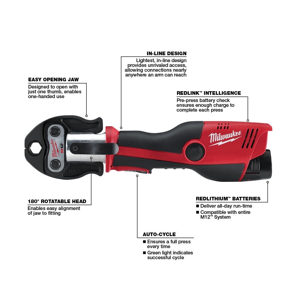 Milwaukee 2473 22 M12 12V Force Logic Press Tool Kit 45242288311 EBay