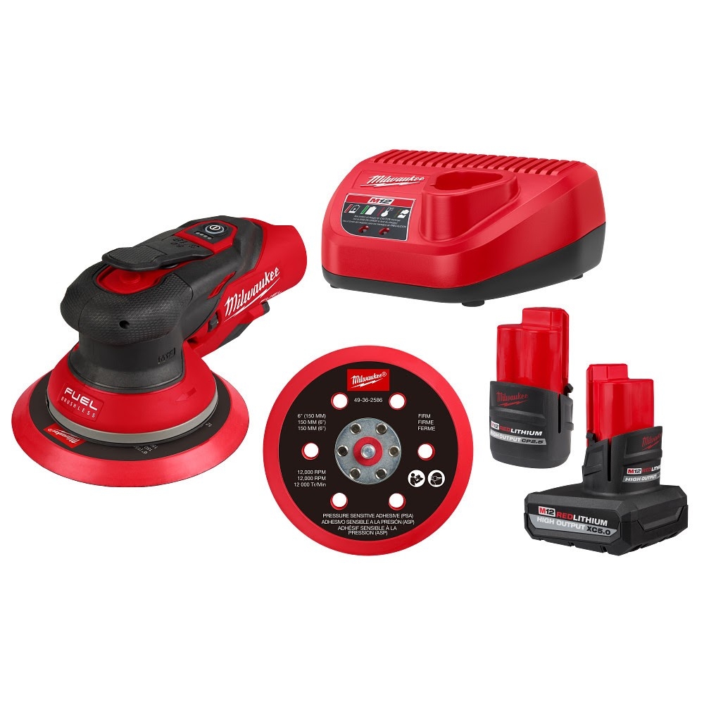 Milwaukee 2585 22CX M12 FUEL 6 Random Orbital Sander Kit 3 16 EBay