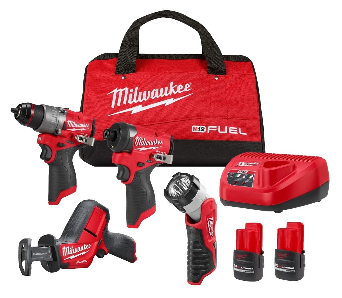 Milwaukee 3497 24 M12 FUEL 4 Tool Combo Kit EBay