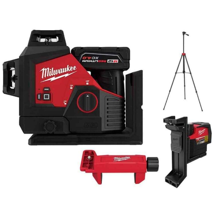 Milwaukee Green 3 Plane Laser Level Kit 12V W Track Clip Tripod 165 Detector EBay