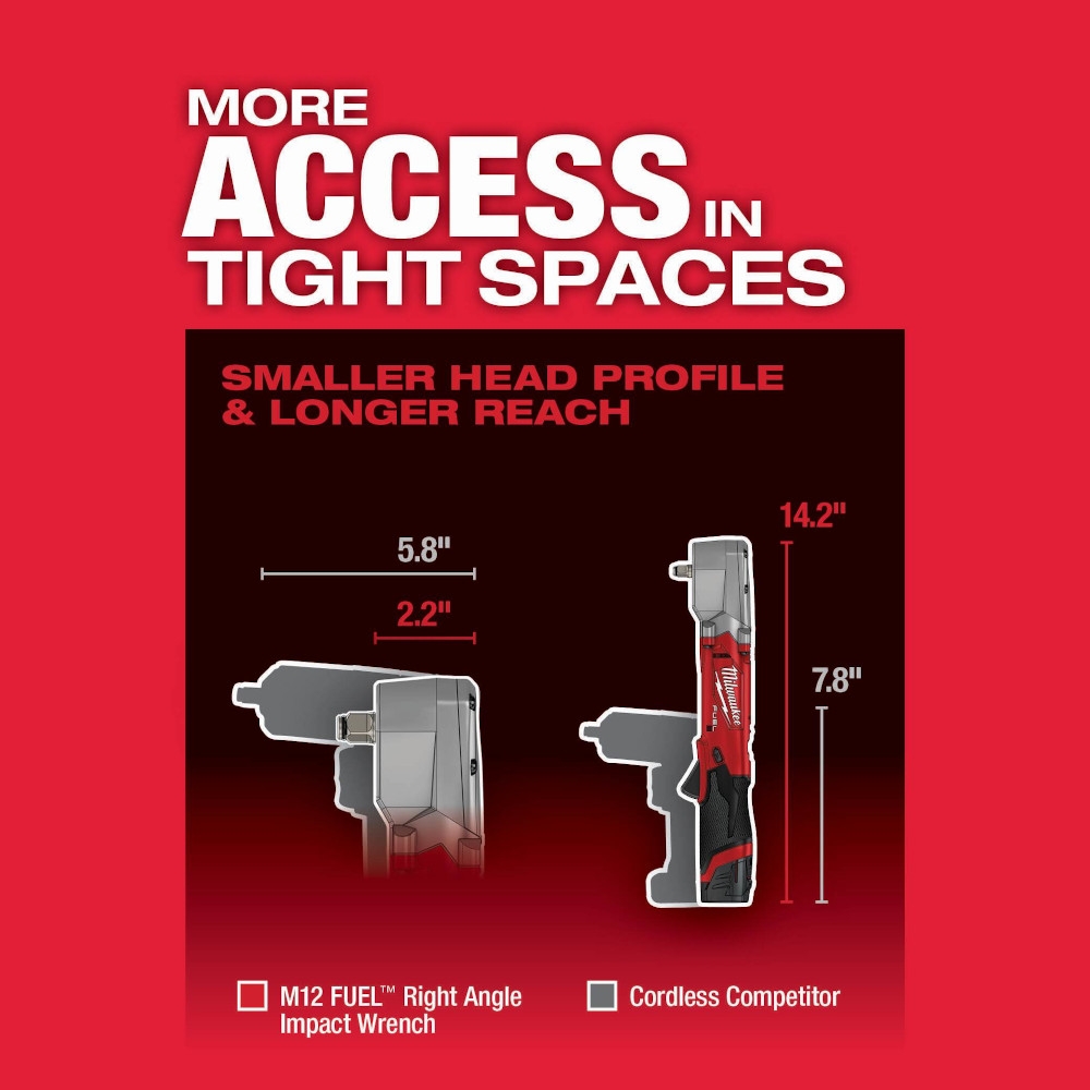 Milwaukee M12 1 2 Inch Right Angle Impact Wrench With Friction Ring Kit GME Supply