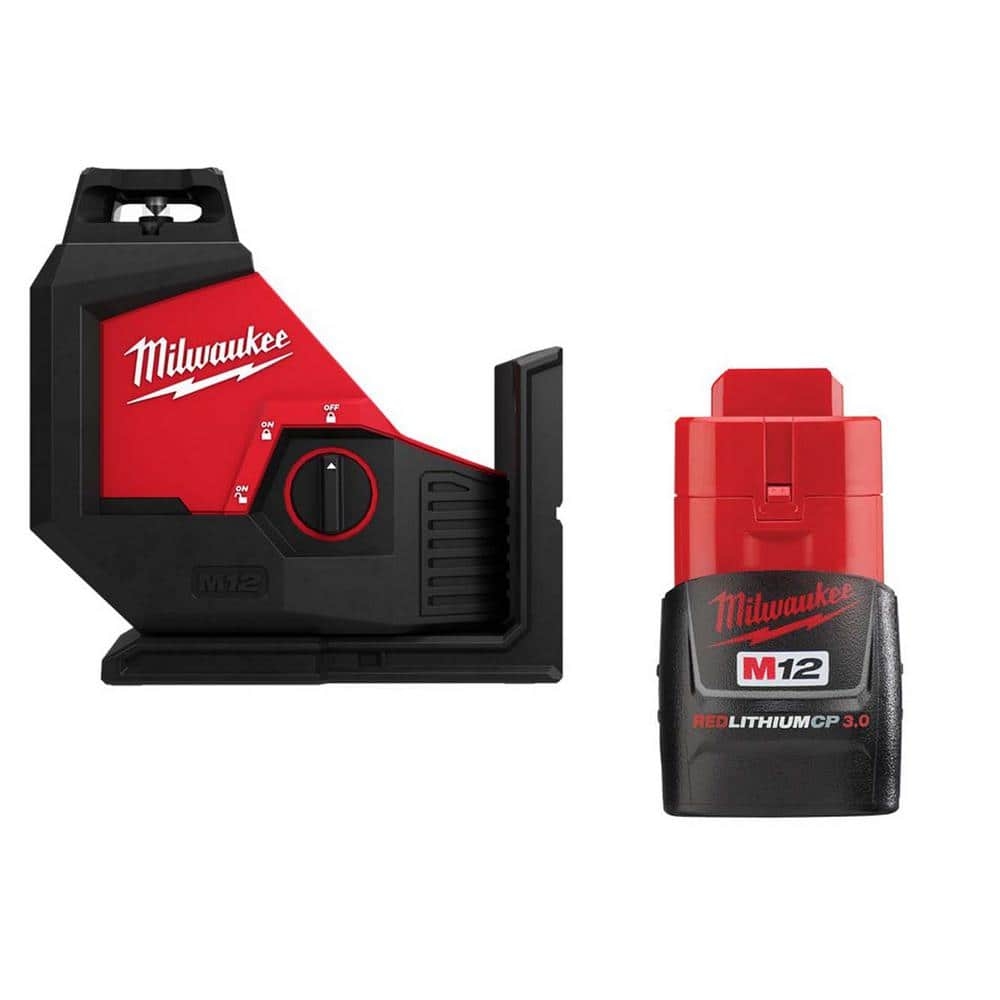Milwaukee M12 12 Volt 165 Ft Green Laser Self Leveling 360 Single Plane Laser Level W 3 0 Battery Pack 3631 20 48 11 2430 The Home Depot