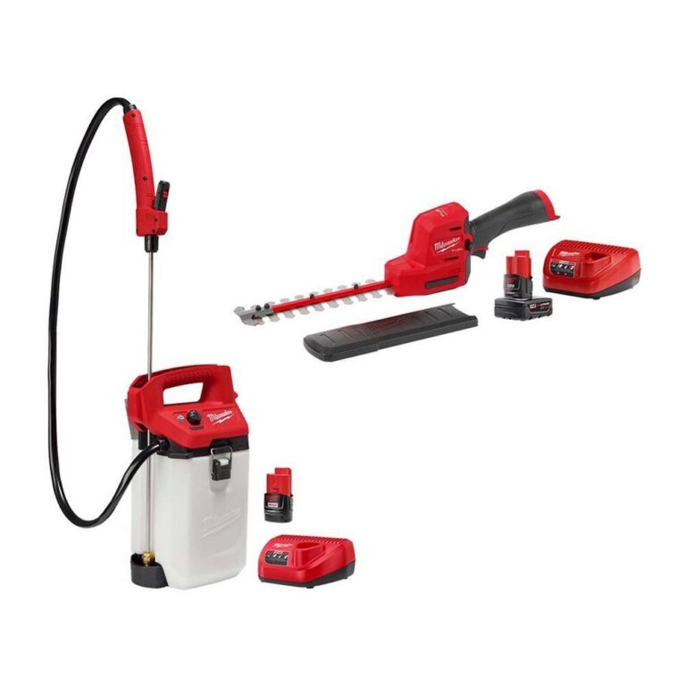 Milwaukee M12 12 Volt 2 Gal Lithium Ion Cordless Handheld Sprayer Kit And M12 FUEL 8 In Hedge Trimmer Combo Kit 2528 21G2 2533 21 The Home Depot