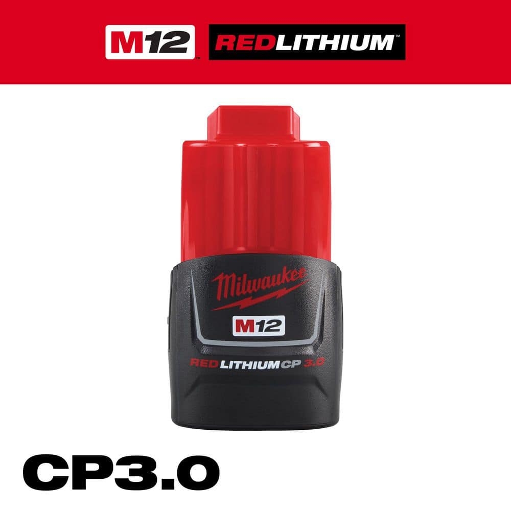 Milwaukee M12 12 Volt 3 0Ah Lithium Ion Compact Battery Pack 48 11 2430 The Home Depot