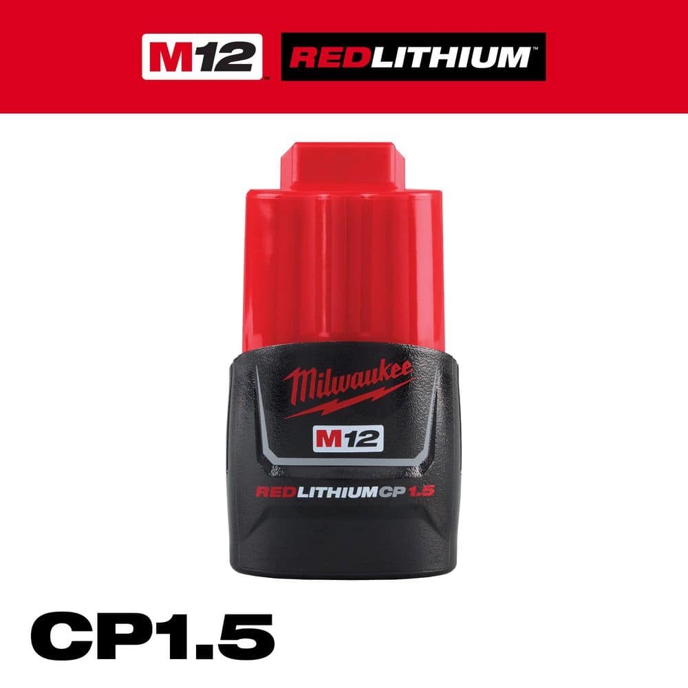 Milwaukee M12 12 Volt Lithium Ion Compact Battery Pack 1 5Ah 48 11 2401 The Home Depot