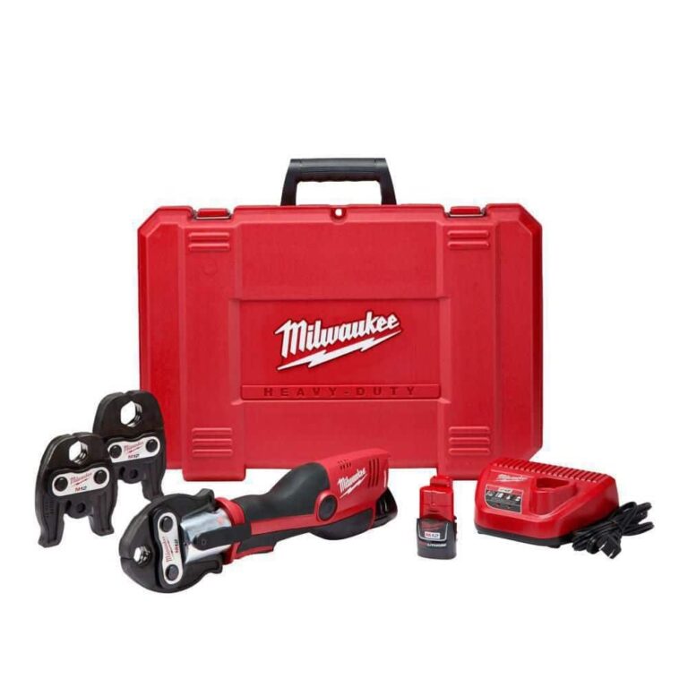 Milwaukee M12 12 Volt Lithium Ion Force Logic Cordless Press Tool Kit 3 Jaws Included With Two 1 5 Ah Battery And Hard Case 2473 22 The Home Depot