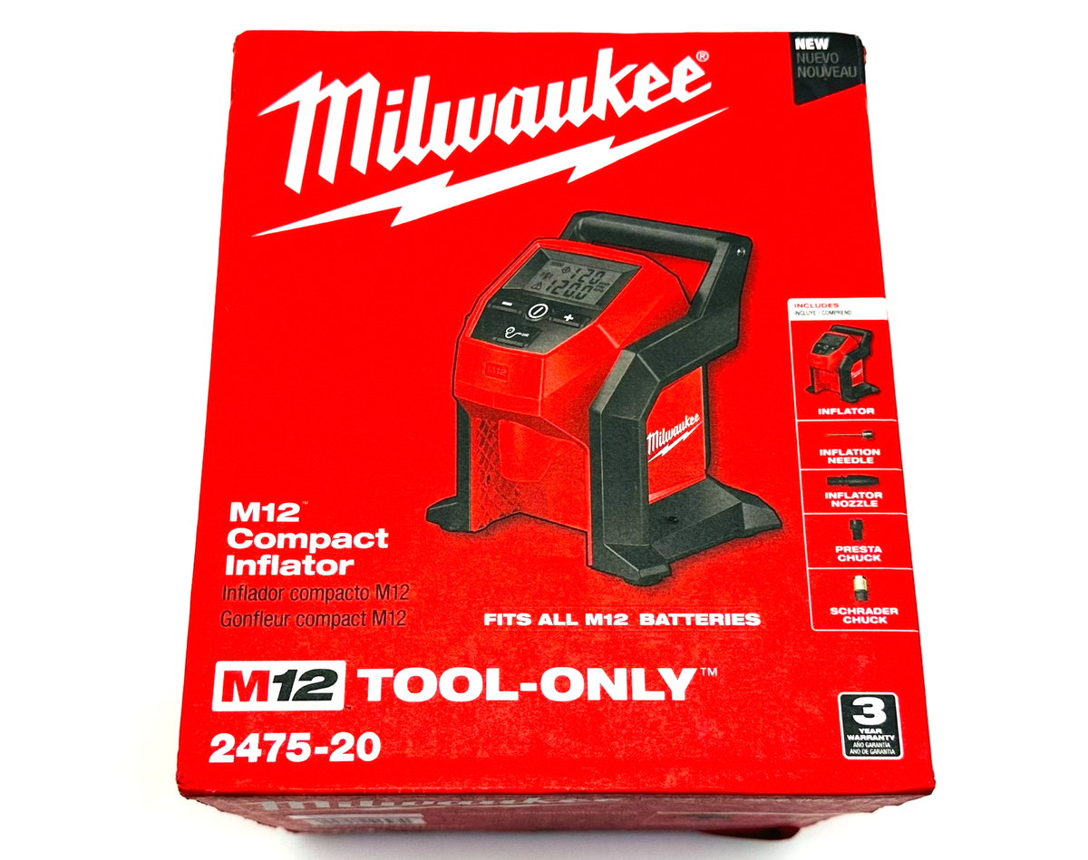 Milwaukee M12 2475 20 12V Cordless Inflator Kit Red For Sale Online EBay