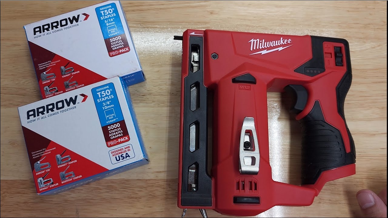 Milwaukee M12 3 8 Crown Stapler T50 Staples YouTube