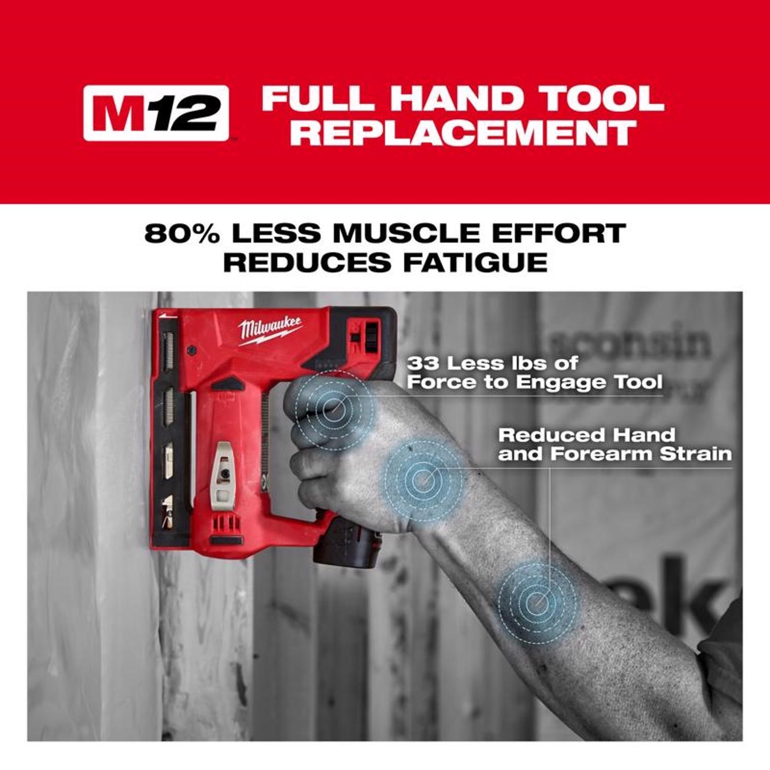 Milwaukee M12 3 8 In D Handle Crown Stapler Stine Home Yard The Family You Can Build Around 