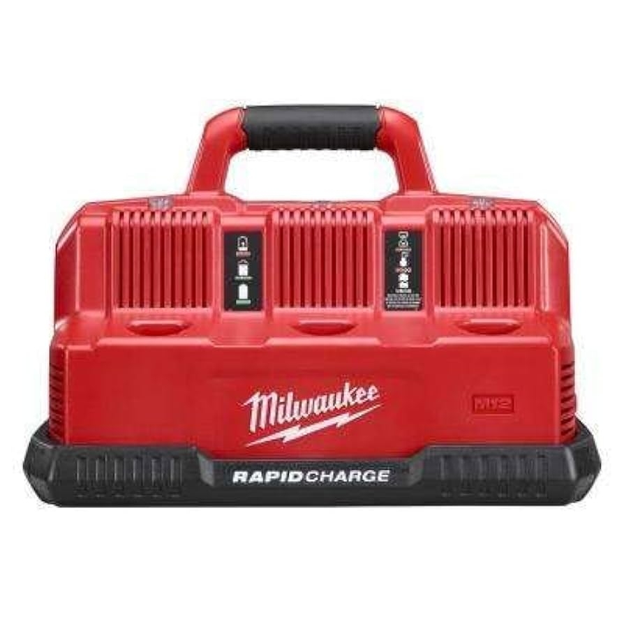 Milwaukee M12 And M18 12 Volt 18 Volt Lithium Ion Multi Voltage 6 Port Sequential Rapid Battery Charger 3 M12 And 3 M18 Ports Amazon
