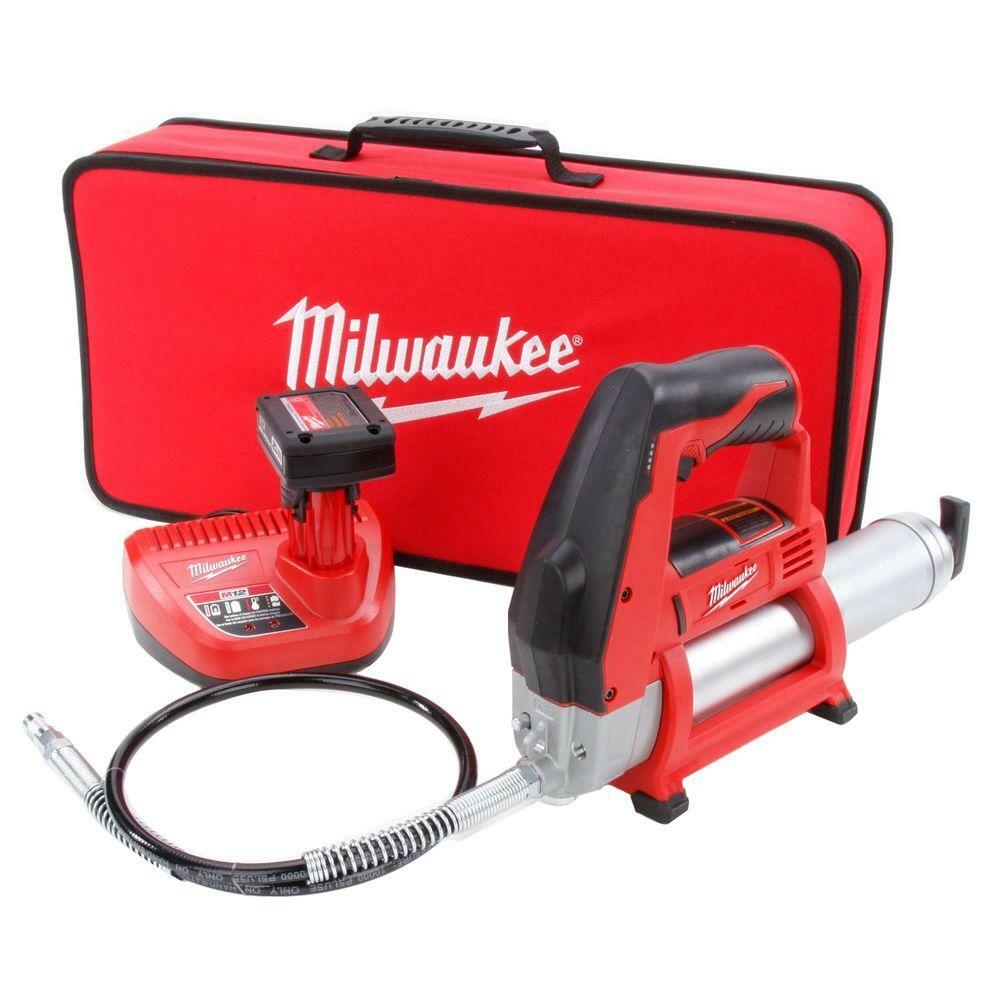 Milwaukee M12 Cordless Grease Gun Kit Battery Charger Toolbag Air Bleeder Valve 45242200979 EBay
