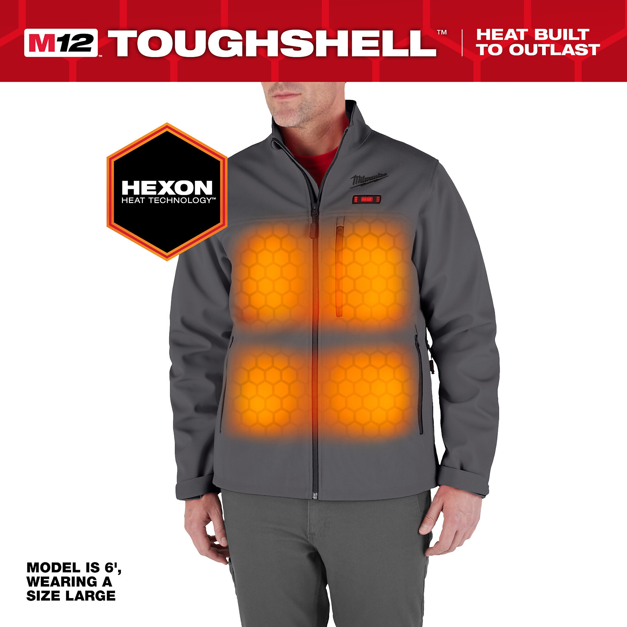 Milwaukee M12 Cordless TOUGHSHELL Gray Heated Jacket Kit Medium Northern Tool