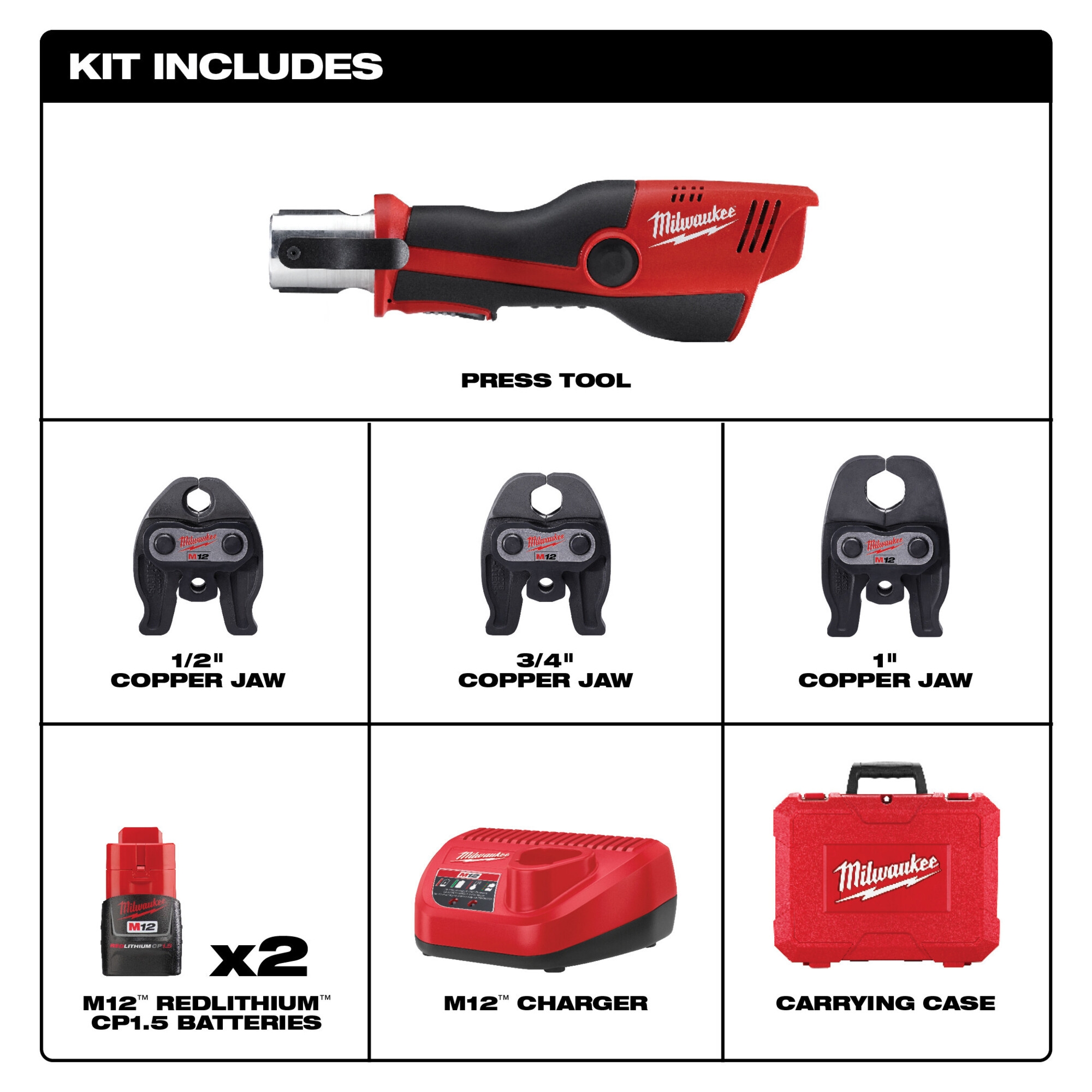 m12 milwaukee press tool