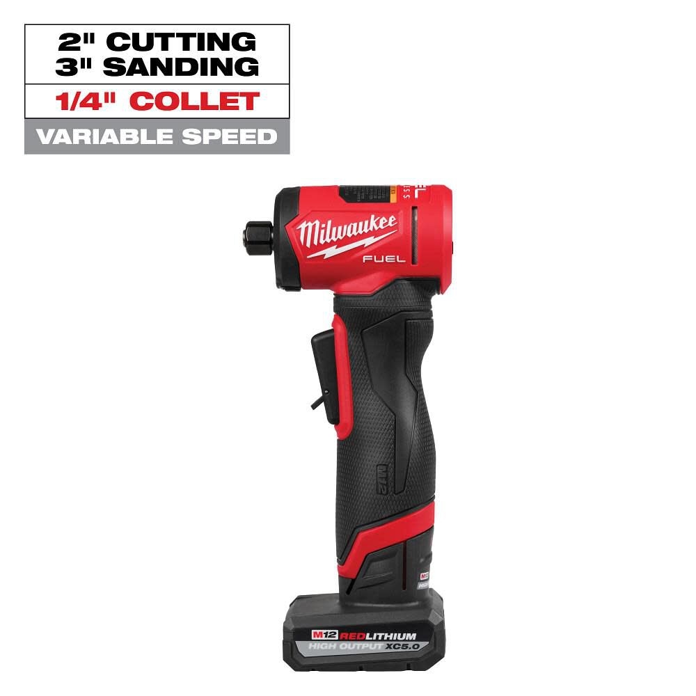 Milwaukee M12 FUEL 1 4 Inch Right Angle Die Grinder Kit 3485 22 Acme Tools