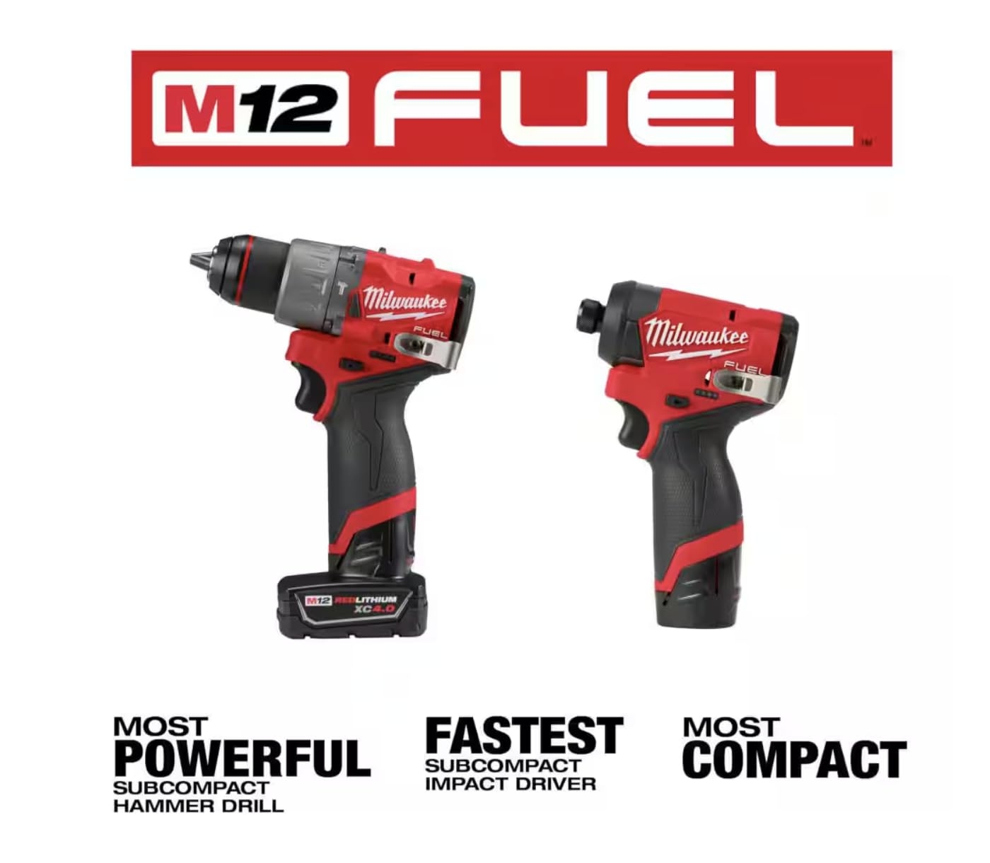 Milwaukee M12 FUEL 12 Volt Li Ion Brushless Cordless Hammer Drill And Impact Driver Combo Kit 2 Tool W Free M12 3 8 In Ratchet Amazon