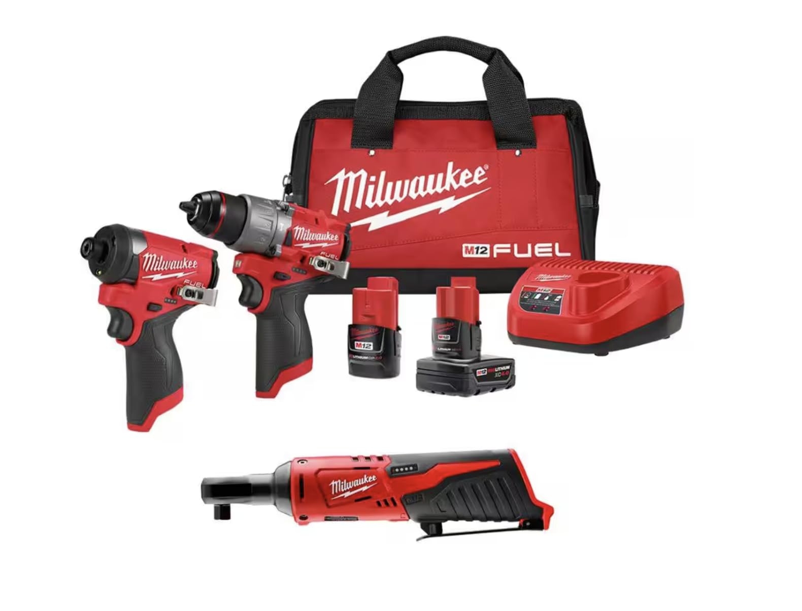 Milwaukee M12 FUEL 12 Volt Li Ion Brushless Cordless Hammer Drill And Impact Driver Combo Kit 2 Tool W Free M12 3 8 In Ratchet Amazon