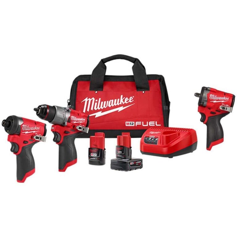 Milwaukee M12 FUEL 12 Volt Li Ion Brushless Cordless Hammer Drill Impact Driver Combo Kit W 2 Batteries 3 8 In Impact Wrench 3497 22 2562 20 The Home Depot
