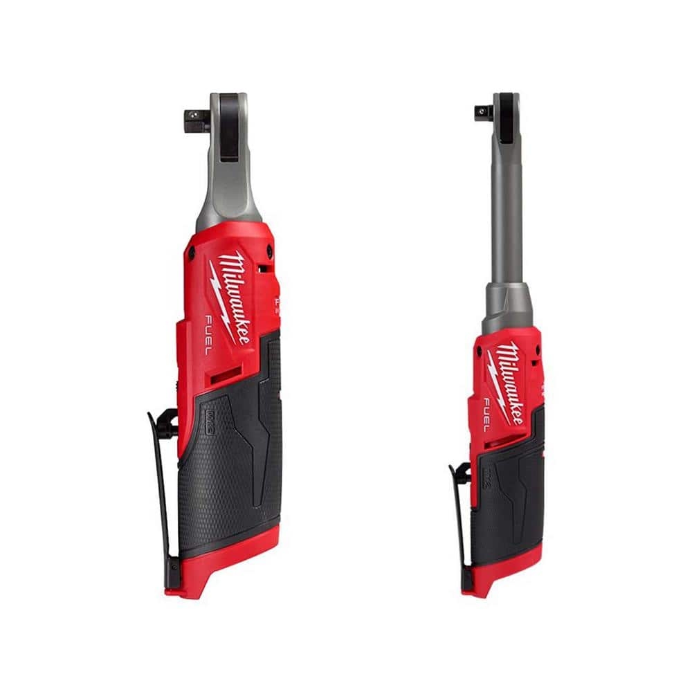 Milwaukee M12 FUEL 12V Lithium Ion Brushless 3 8 In Ratchet With M12 3 8 In Extended Reach High Speed Cordless Ratchet 2567 20 2569 20 The Home Depot