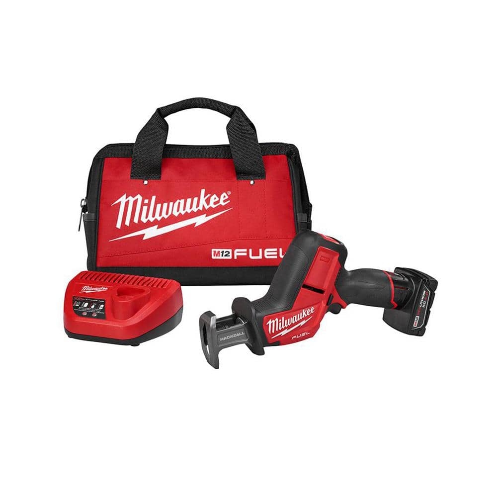 Milwaukee M12 FUEL 12V Lithium Ion Brushless Cordless HACKZALL Reciprocating Saw Kit W One 4 0Ah Batteries Charger Tool Bag 2520 21XC The Home Depot