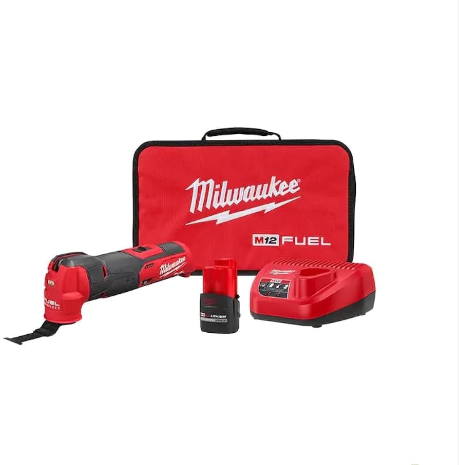 Milwaukee M12 FUEL 12V Lithium Ion Cordless Oscillating Multi Tool Kit W High Output 2 5 Ah Battery Charger Accessories Bag Amazon