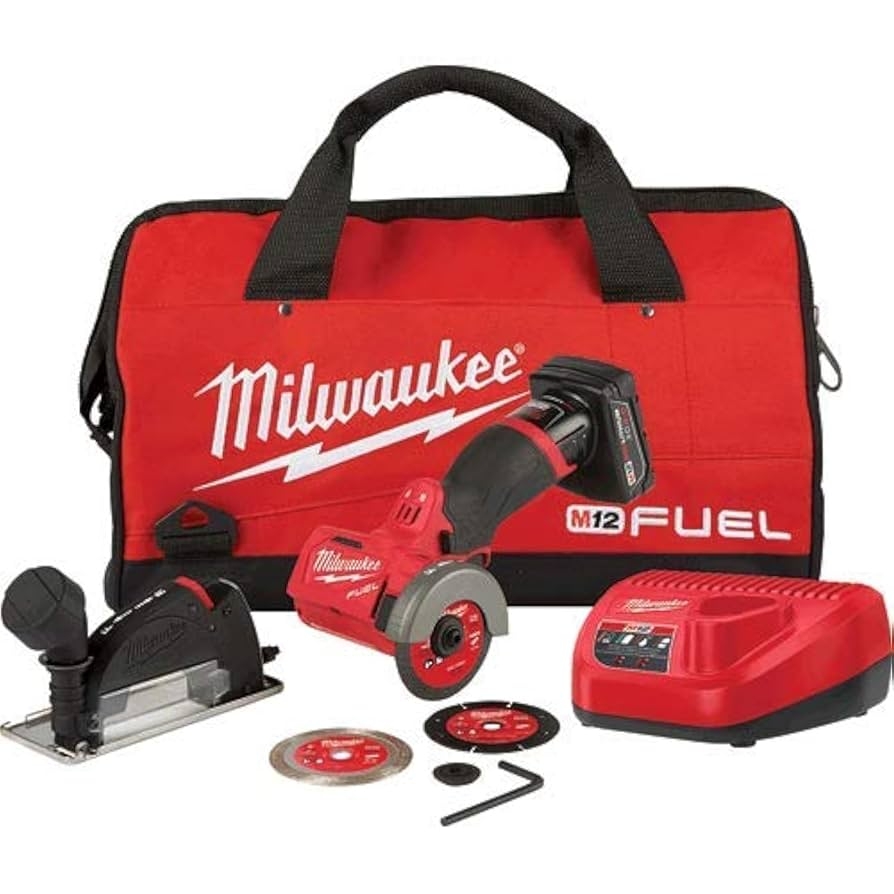 Milwaukee M12 FUEL 3 Compact Cut Off Tool Kit 24V 4Ah 4A 1 5E 3 RPM 3 Max Chuck Size Black Red Amazon