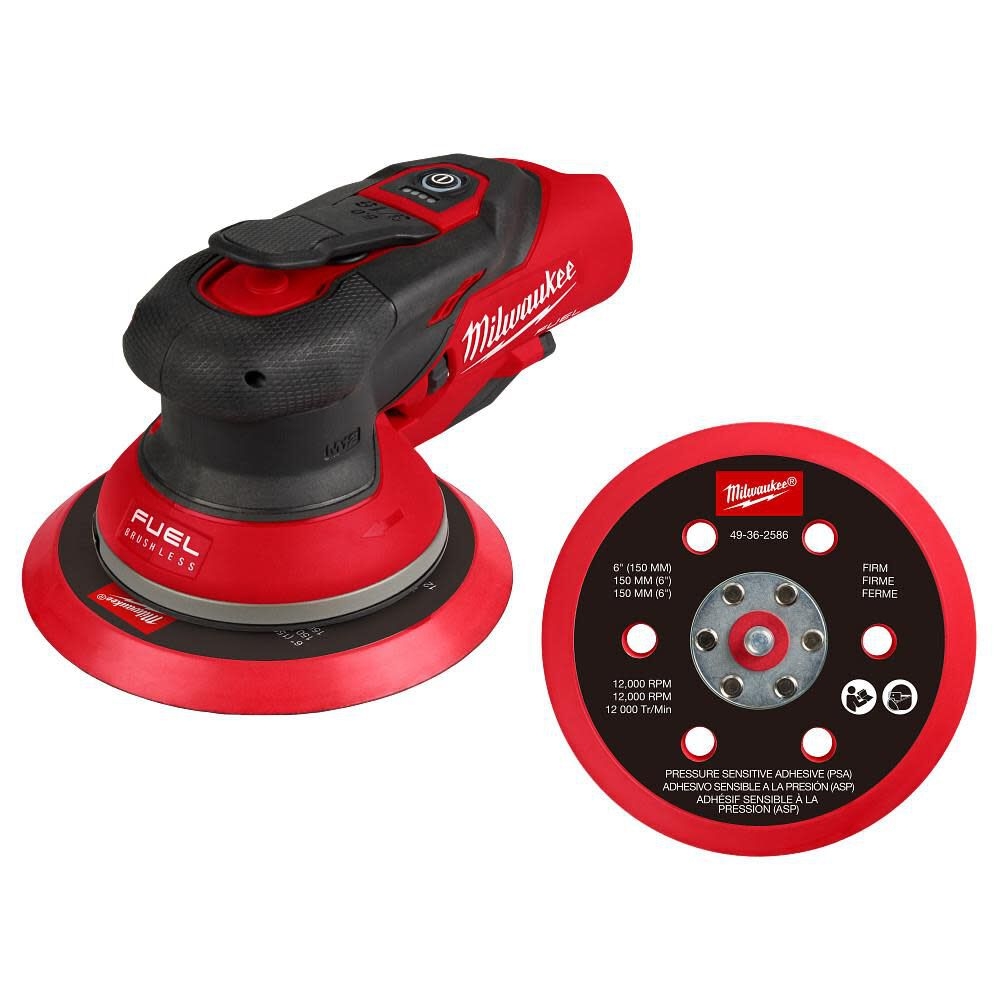 Milwaukee M12 FUEL 6 Inch Random Orbital Sander 3 16 Inch Bare Tool 2585 20 Acme Tools
