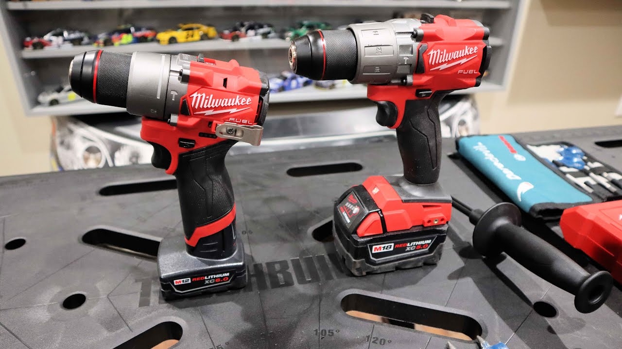 Milwaukee M12 FUEL Hammer Drill 3404 20 Gen3 Vs The M18 FUEL Hammer Drill M12 Vs M18 Drill Test YouTube