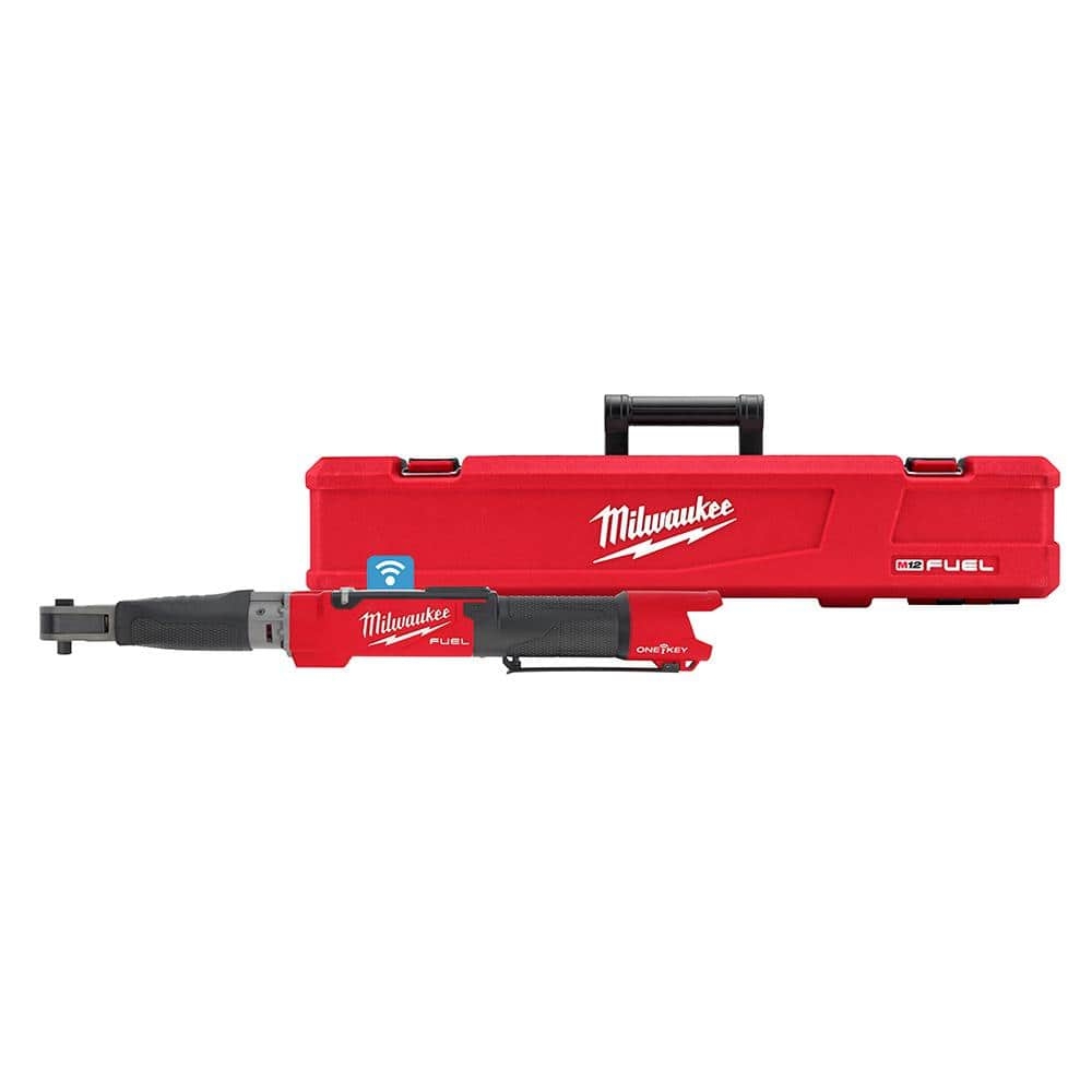 Milwaukee M12 FUEL ONE KEY 12 Volt Lithium Ion Brushless Cordless 3 8 In Digital Torque Wrench Tool Only 2465 20 The Home Depot