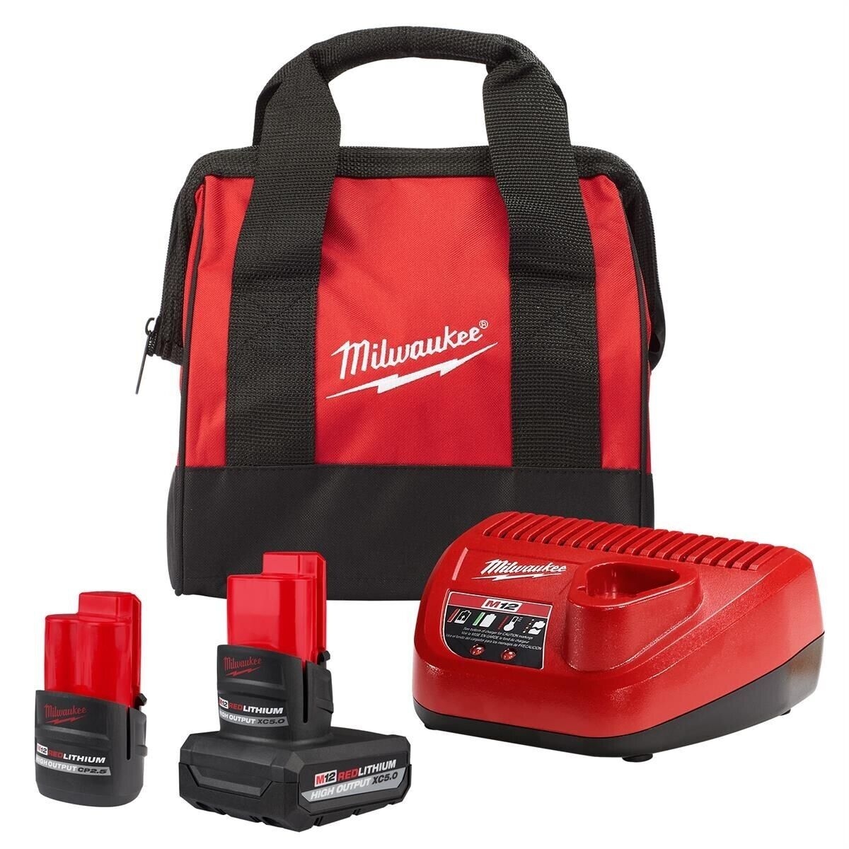 Milwaukee M12 HIGH OUTPUT XC 5 0 CP 2 5 Starter Kit With 2 Batteries And Charger EBay