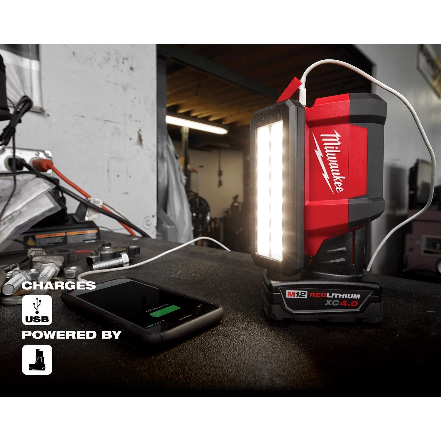 Milwaukee M12 Rover 700 250 Lm LED Rechargeable Handheld Flood Light Stine Home Yard The Family You Can Build Around 