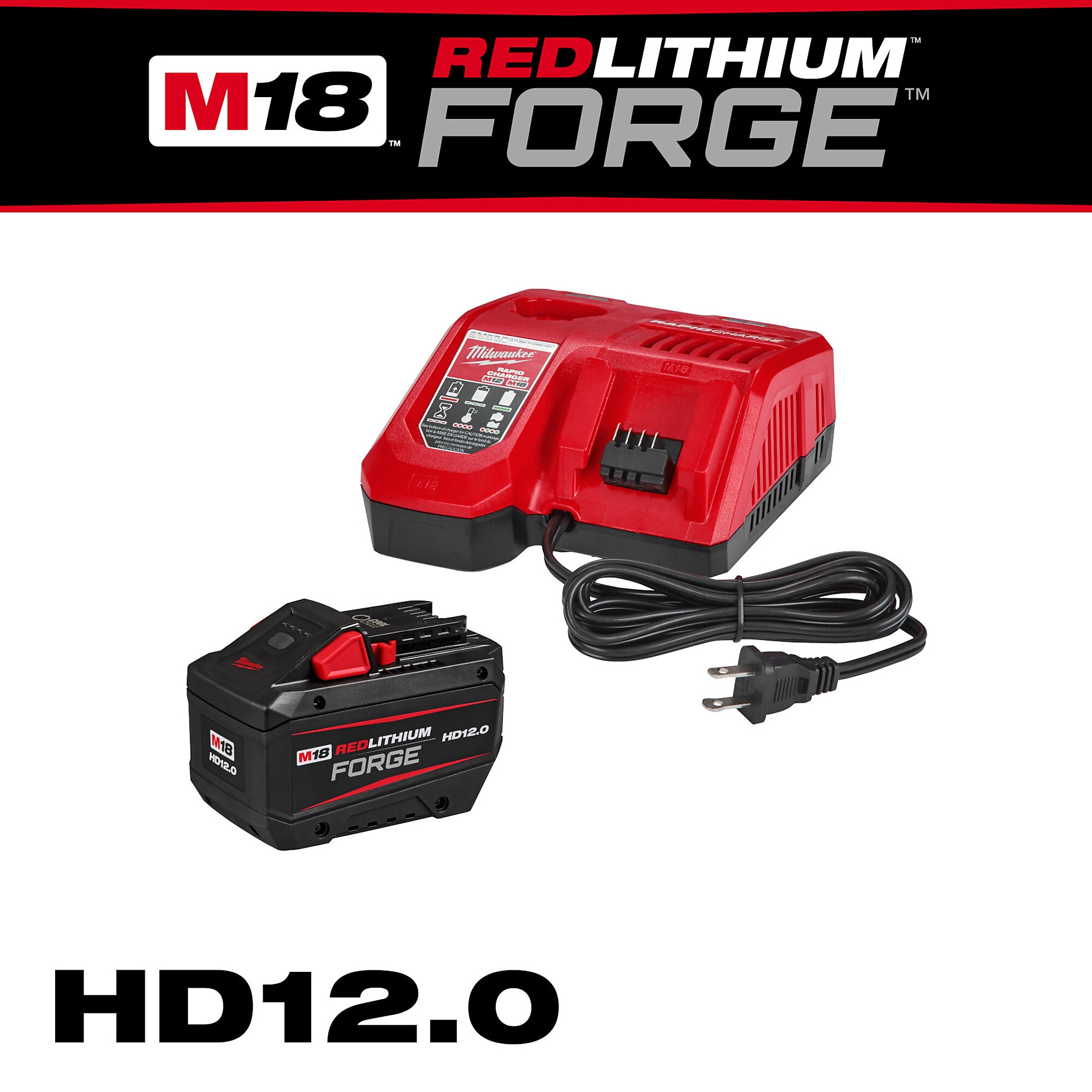 Milwaukee M18 FORGE M18 REDLITHIUM FORGE HD12 0 Starter Kit Volts 18 Battery Type Lithium ion Batteries qty 1 Model 48 59 1300 Northern Tool