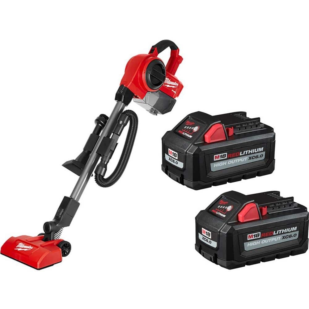 Milwaukee M18 FUEL 18 Volt Lithium Ion Brushless 0 25 Gal Cordless Jobsite Vacuum With 2 M18 HIGH OUTPUT 6 0 Ah Batteries 0940 20 48 11 1862 The Home Depot